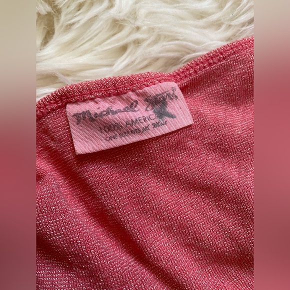 Vintage Bubble Gum Pink Top, Metalic, 1970s Roller Girl 🛼, Disco Queen 🪩 - Picture 7 of 9